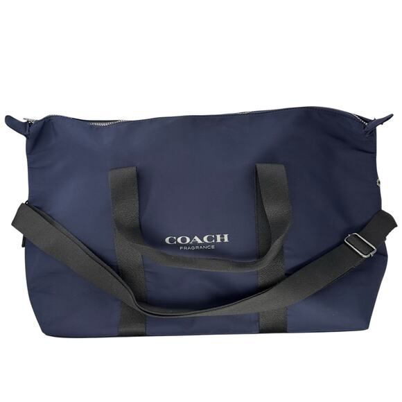 Coach Unisex Expandable Weekender Overnighter Duffle Bag Travel Navy Blue - Picture 1 of 10